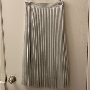 Pleated Silver Maxi style skirt